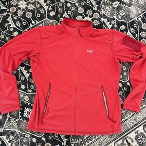 Arc'teryx Delta LT jacket women full zip red grid fleece XL